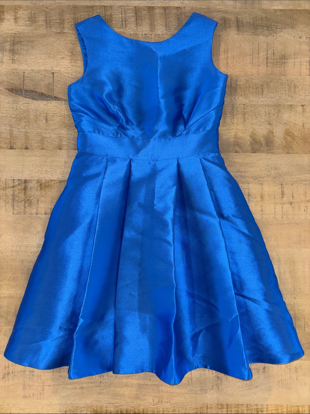 Kate Spade Silk Taffeta Open Back Big Bow Fit & Flare Blue Dress Pockets 2 $345 - Picture 2 of 8